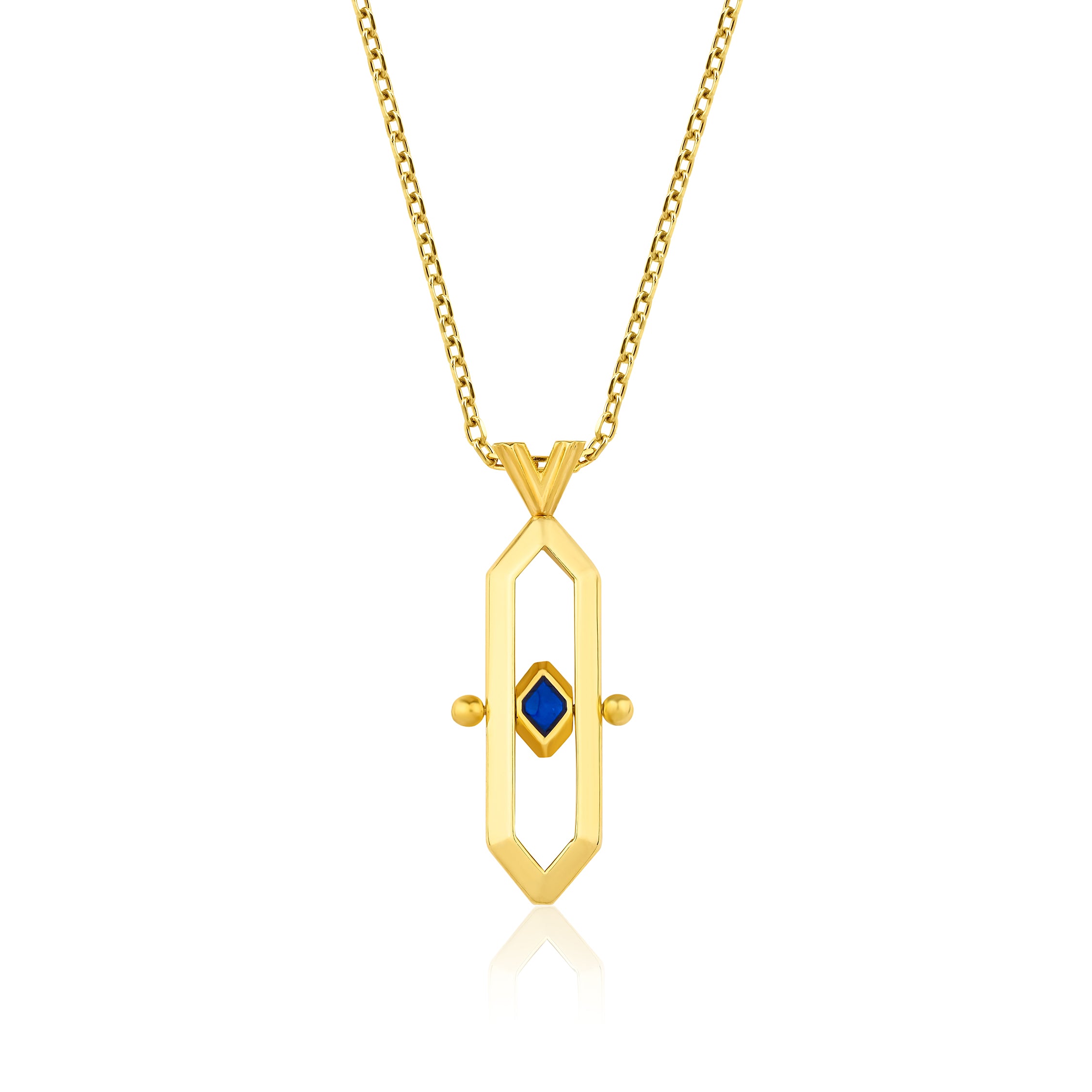 Angie Dikey Altın Kaplama Kolye