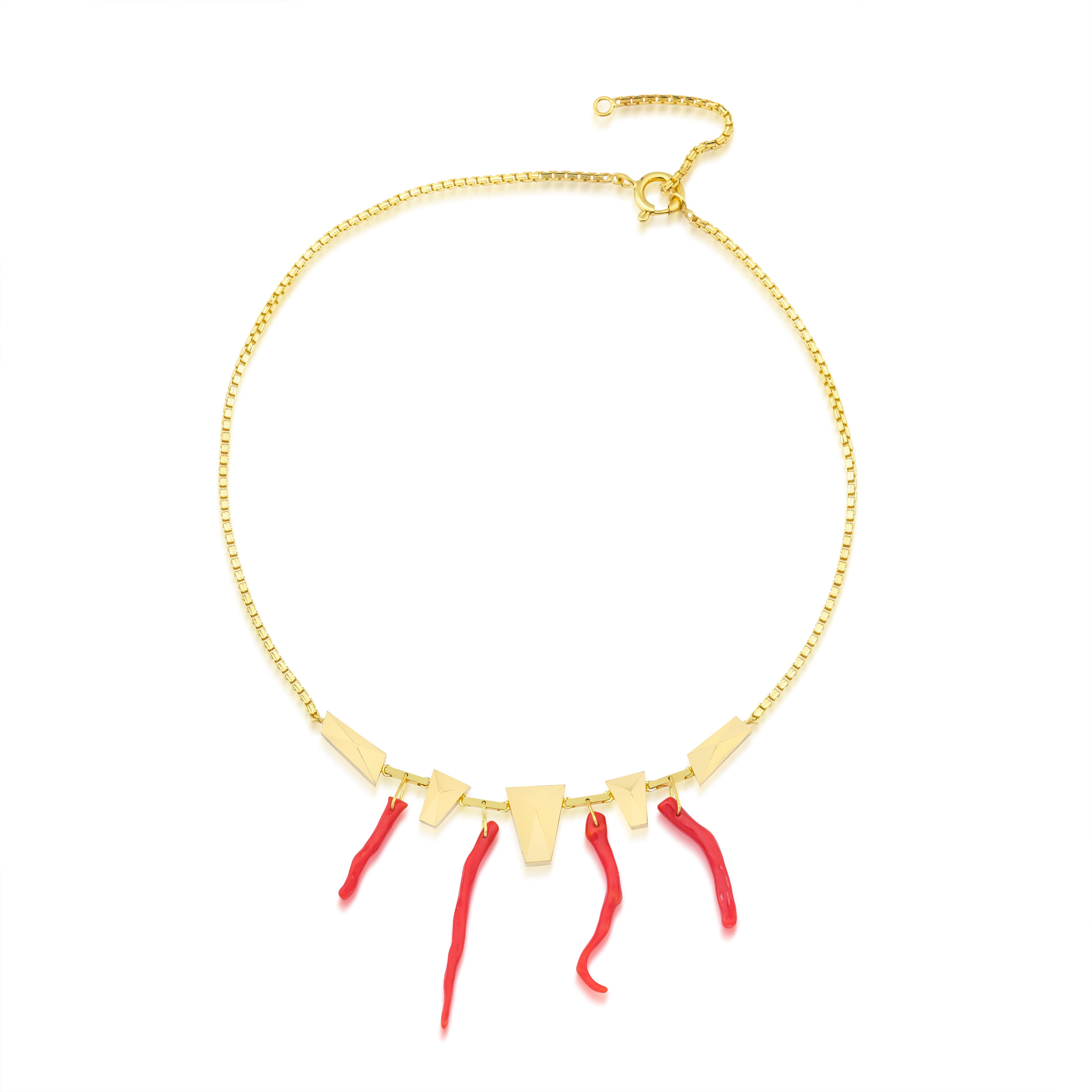 Corart Mercan Altın Kaplama Kolye