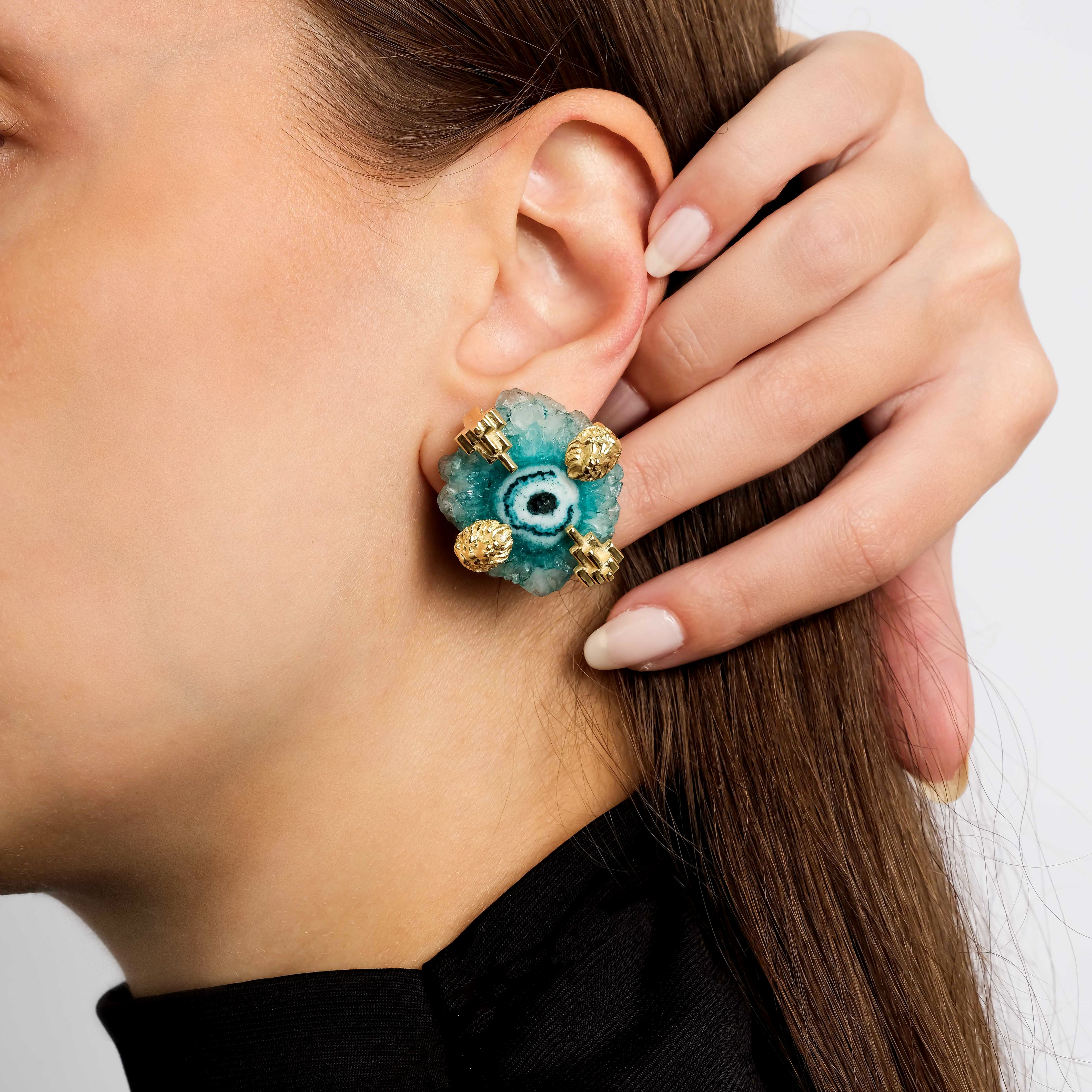 Ishtar Aslan Turkuaz Küpe