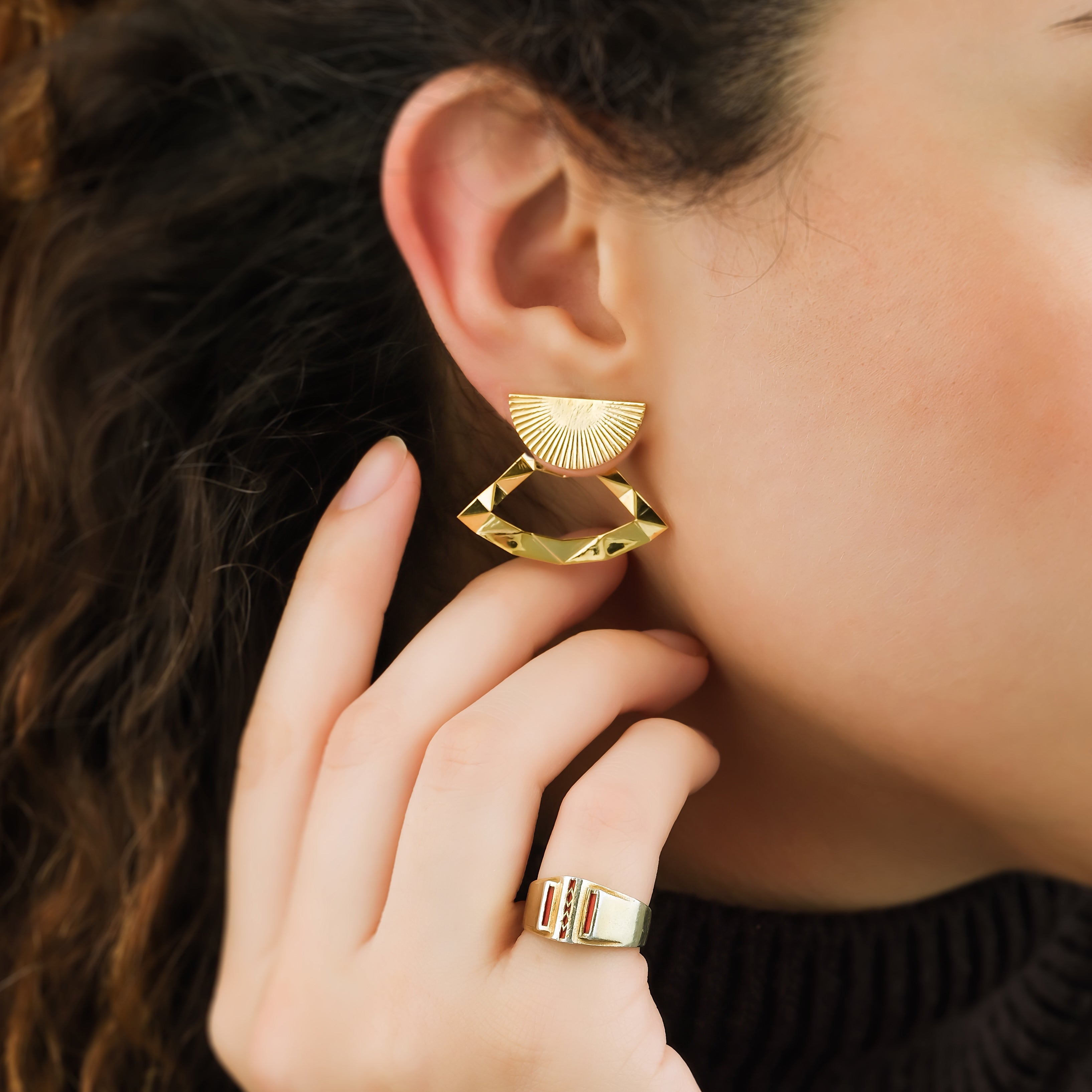 Egi Altın Kaplama Küpe