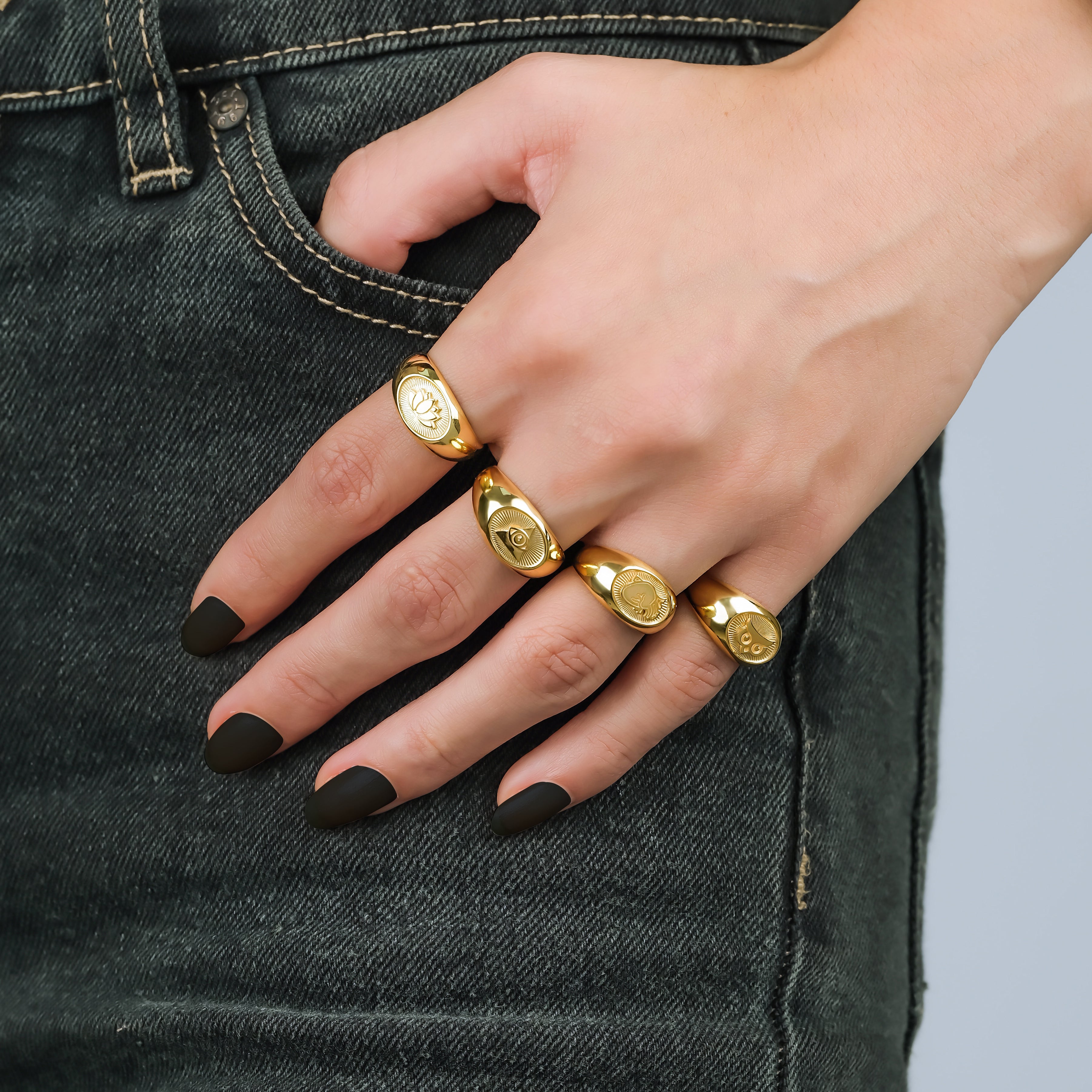 Mühür Altın Kaplama Yüzük