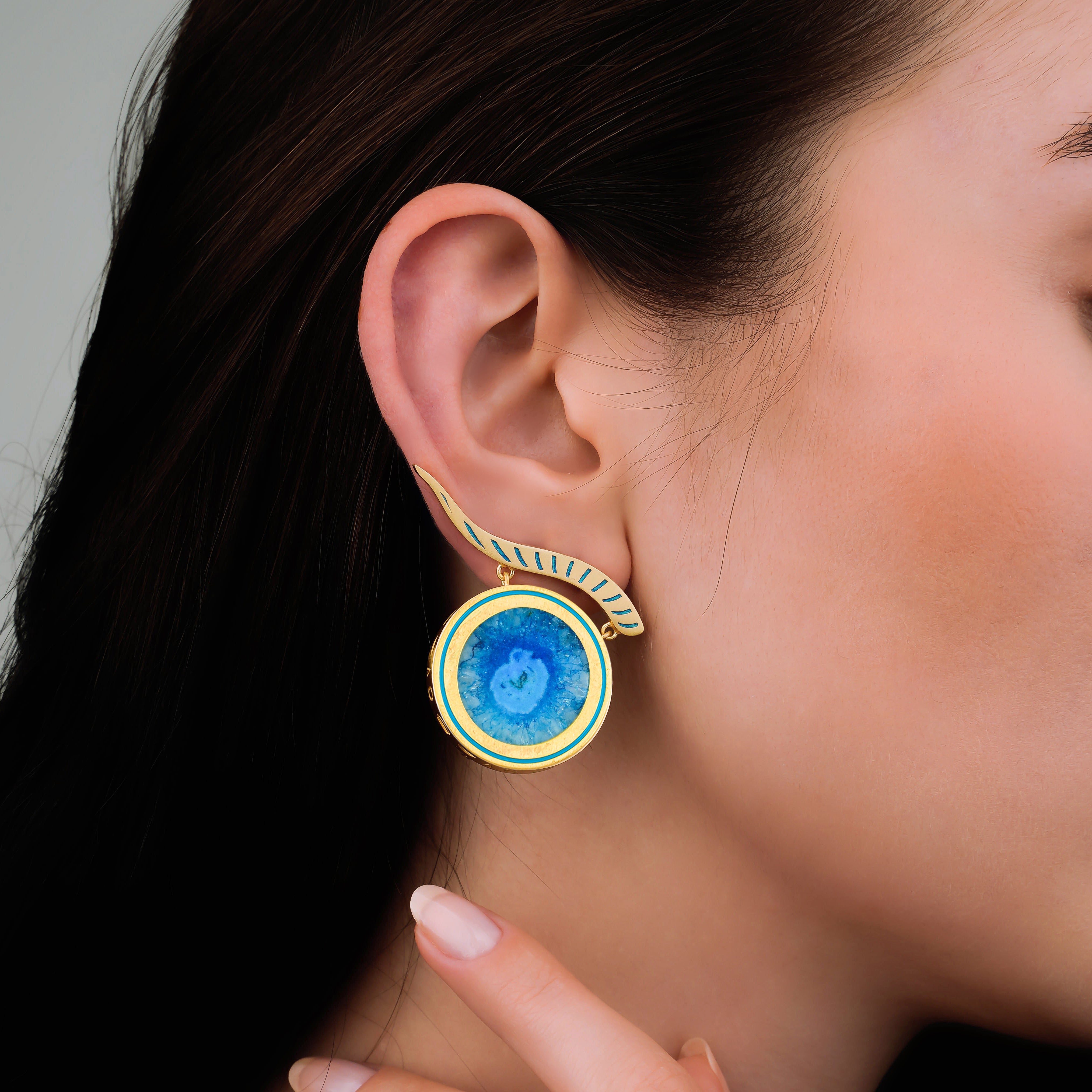 Horus Gök Mavi Küpe