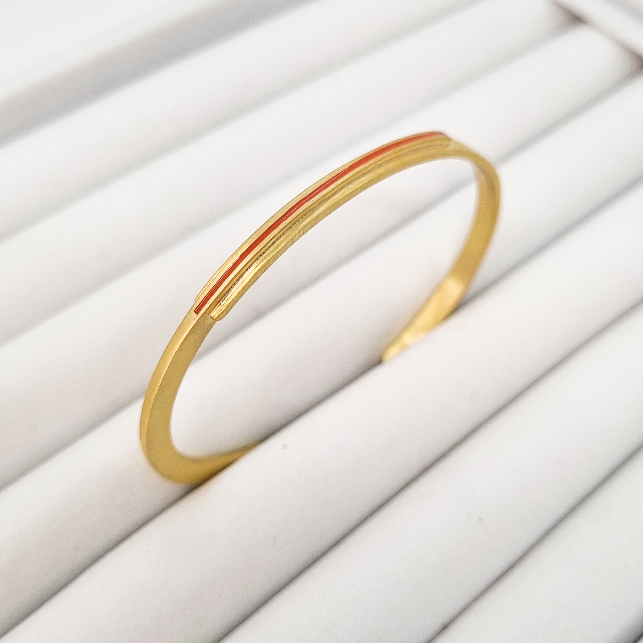 Line Mercan Mineli Altın Kaplama Bileklik