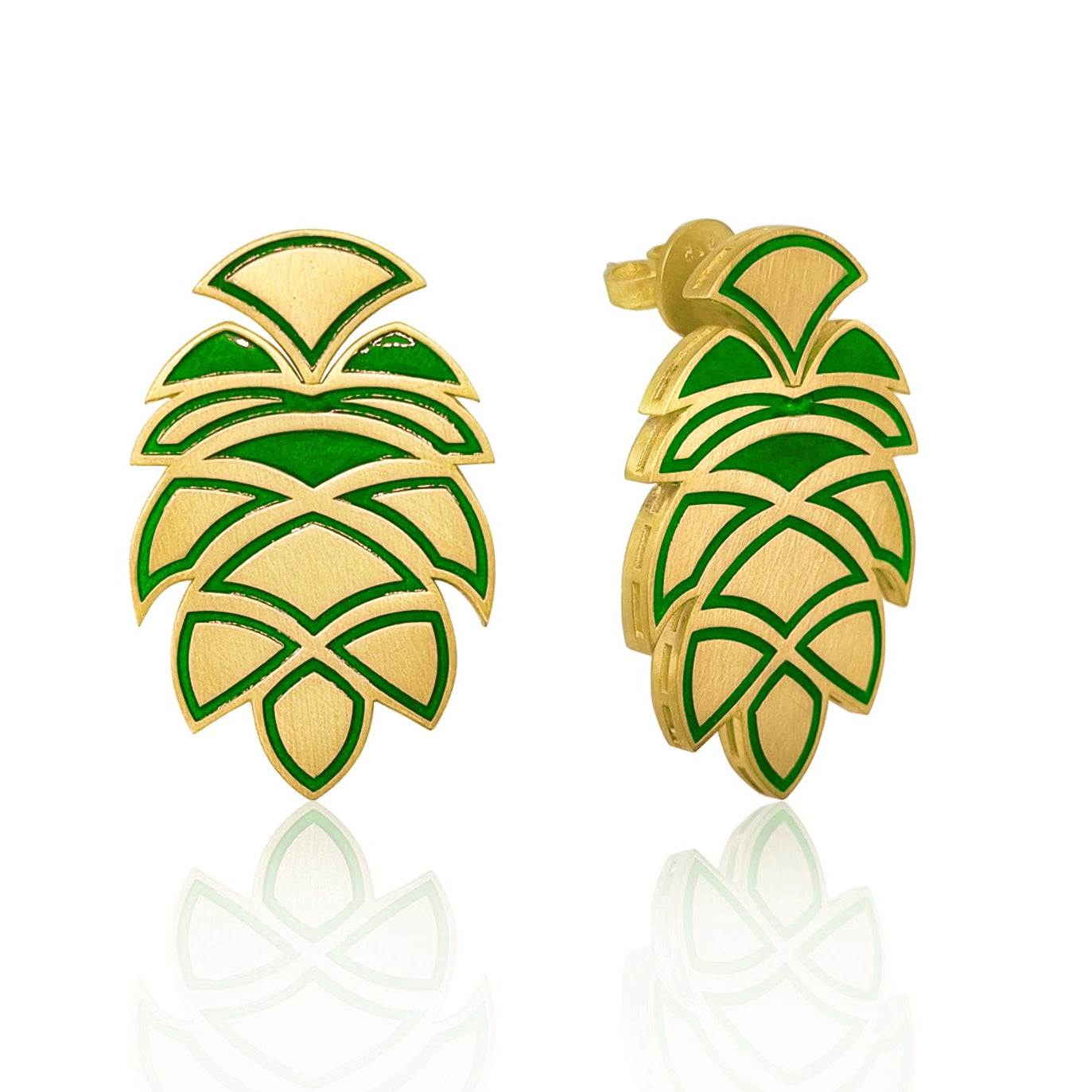 Pinecone Yeşil Küpe