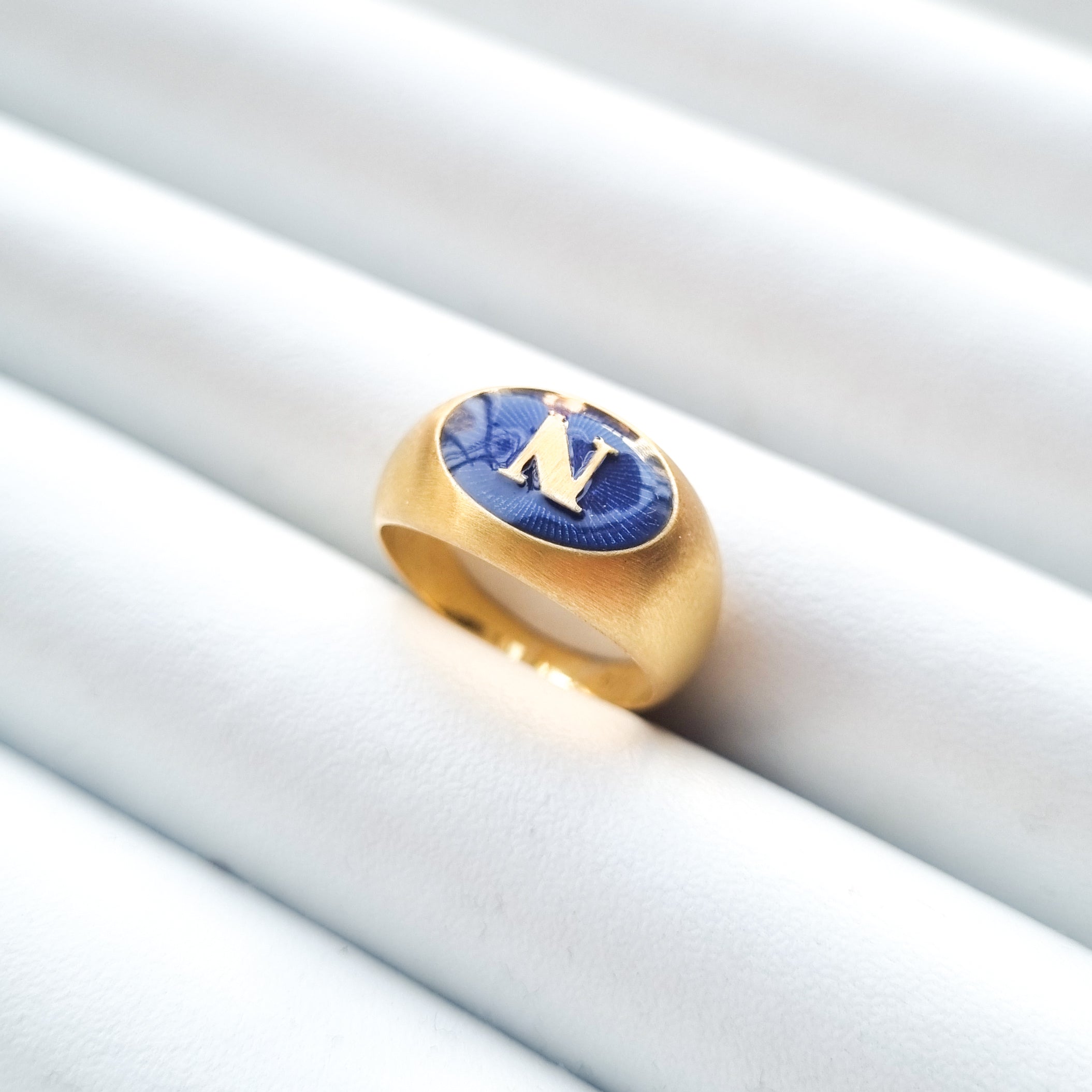 Mühür Mineli Altın Kaplama Yüzük