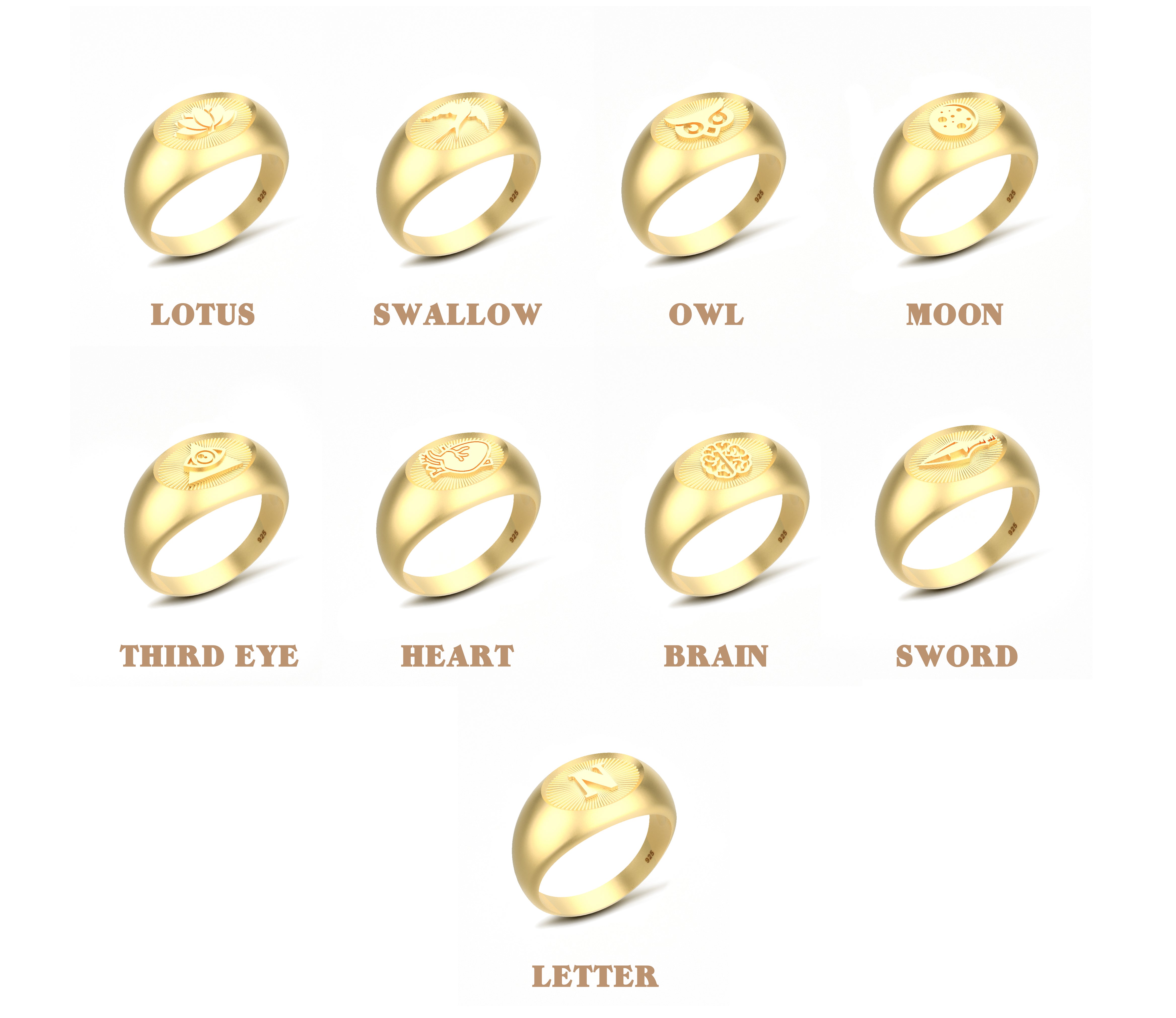 Mühür Altın Kaplama Yüzük