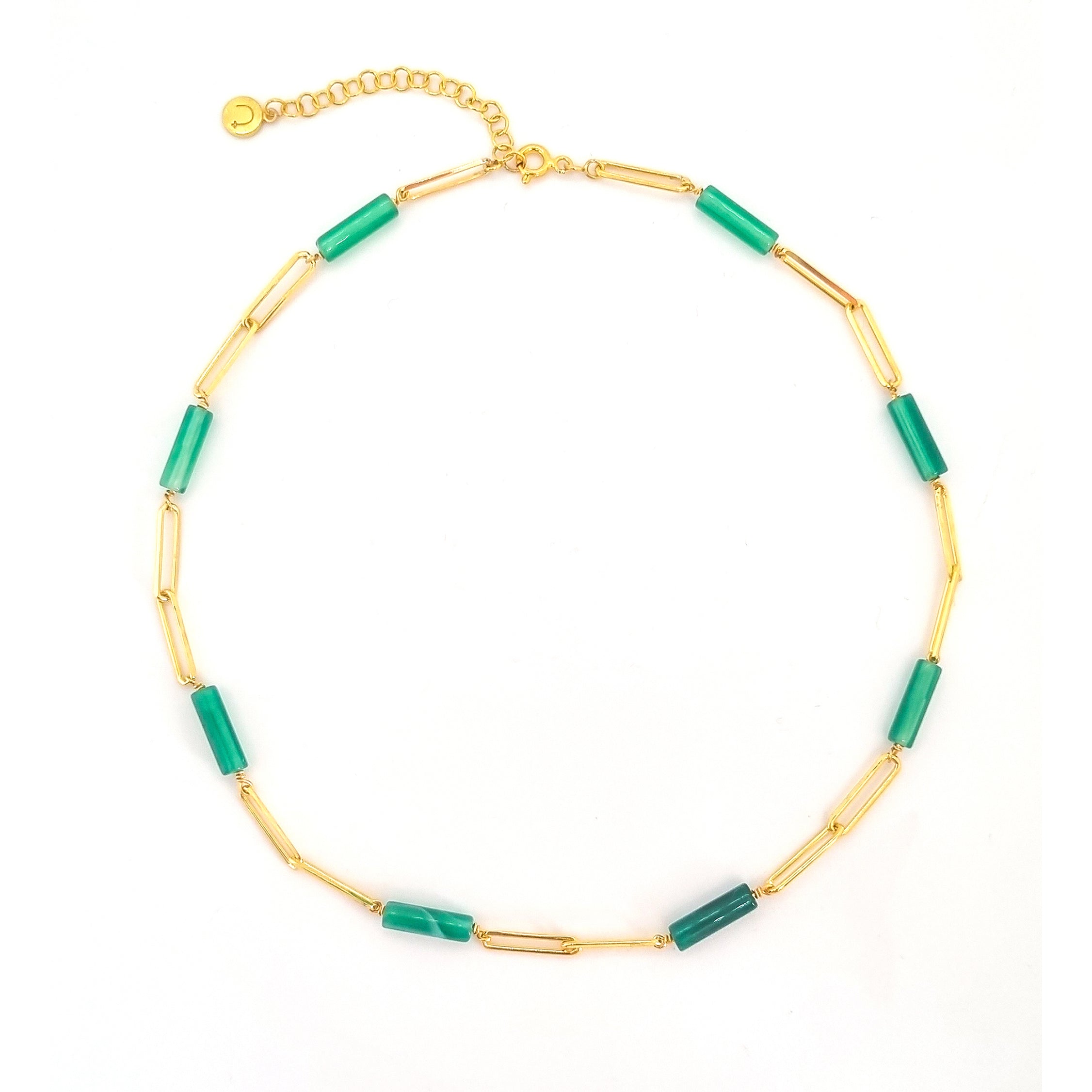 String Yeşil Akik Kolye