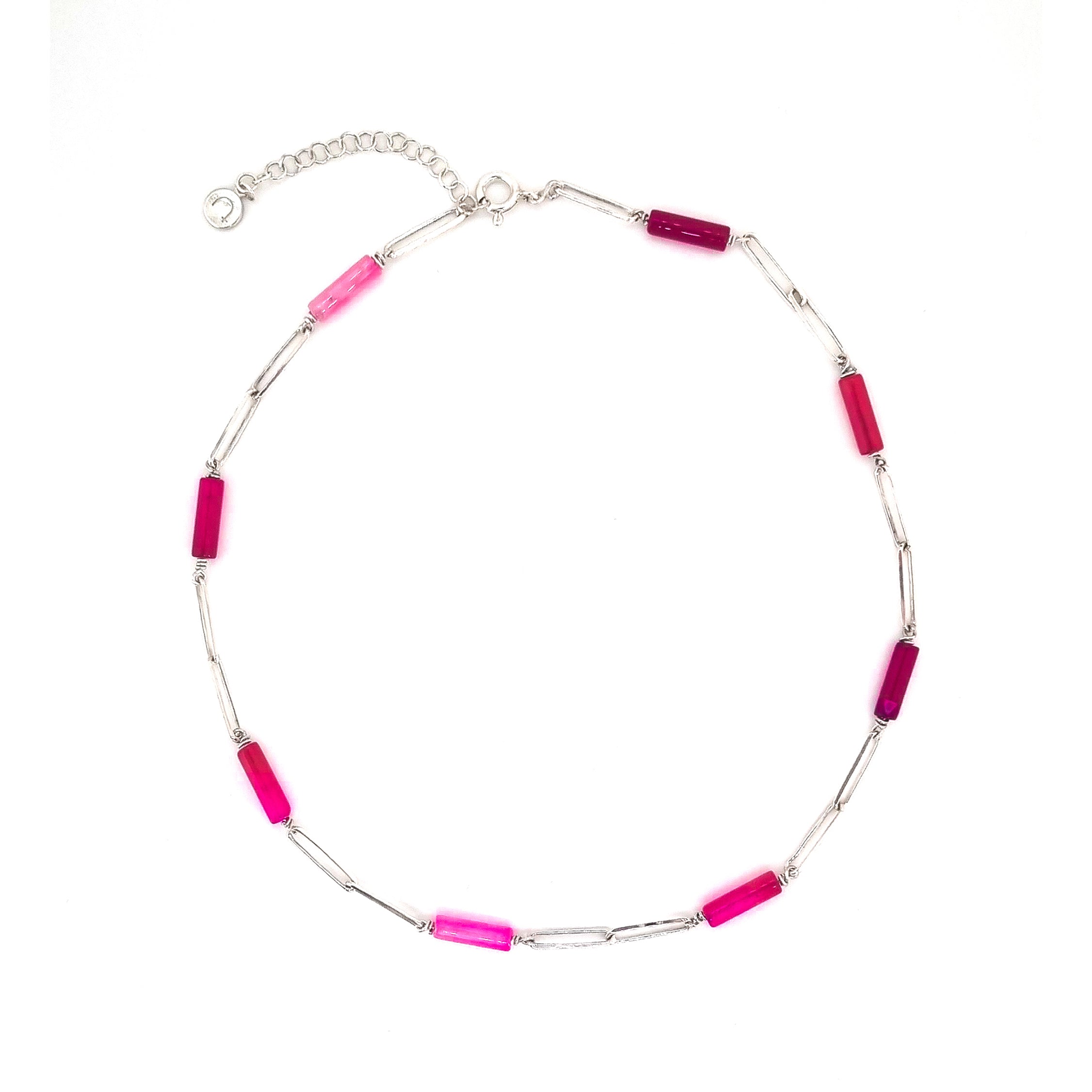 String Pembe Kalsedon Kolye