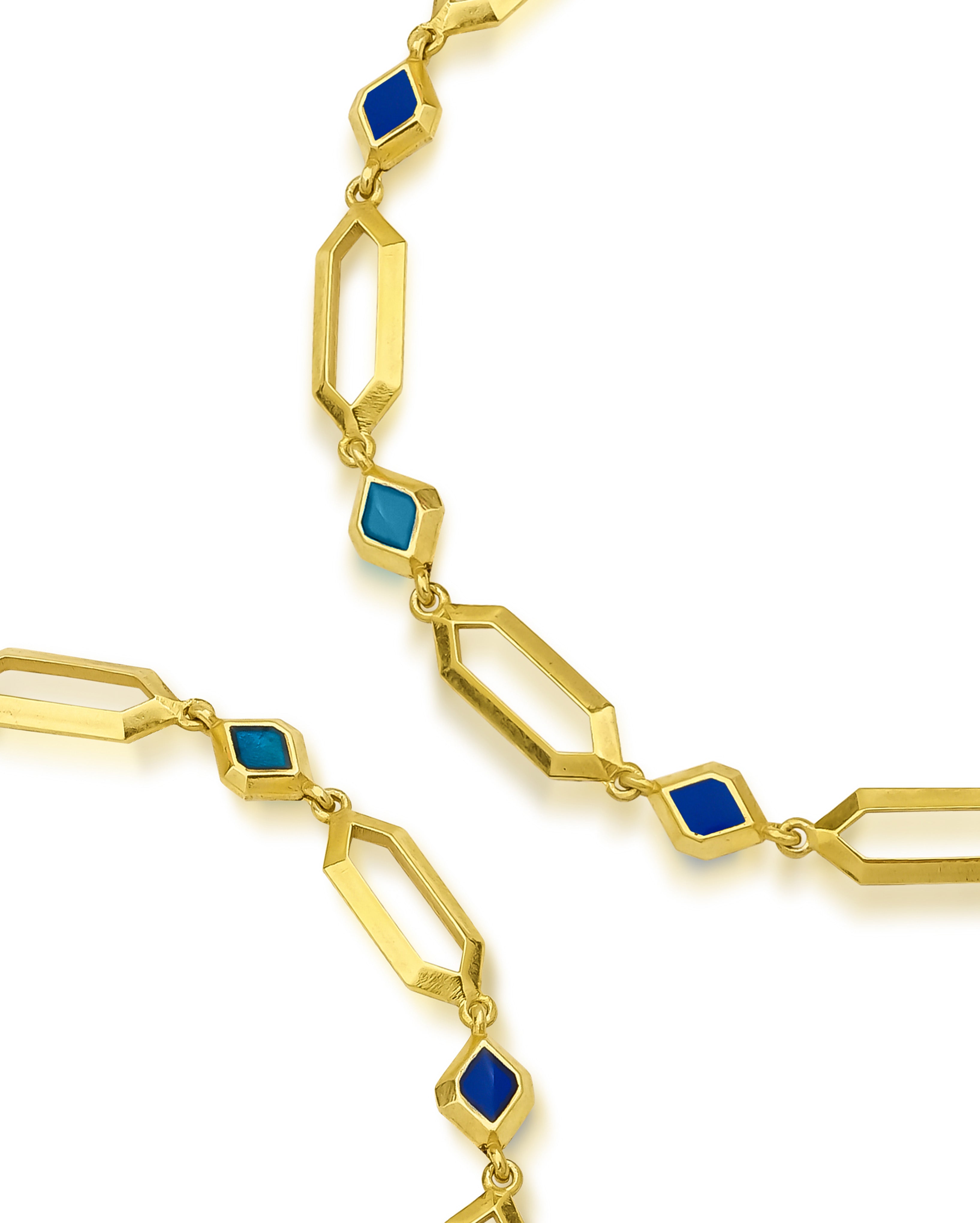 Angie Turkuaz ve Kobalt Mineli Altın Kaplama Bileklik