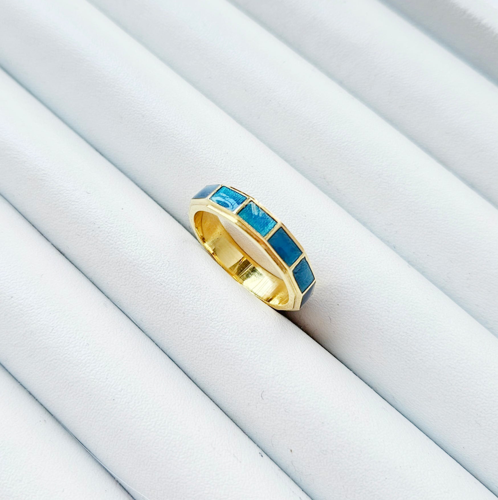 Love Full Somon Mineli Altın Kaplama Yüzük