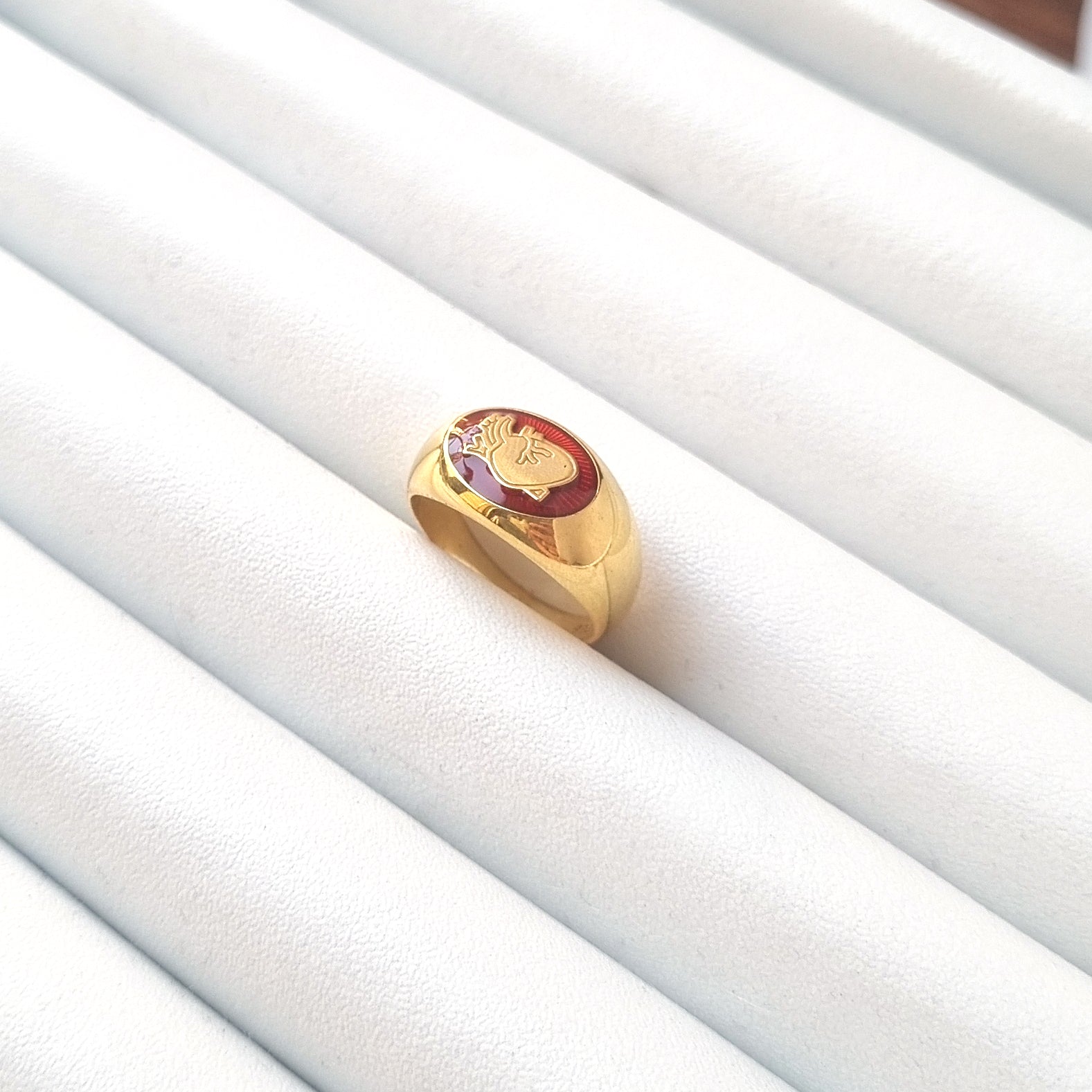 Mühür Mineli Altın Kaplama Yüzük