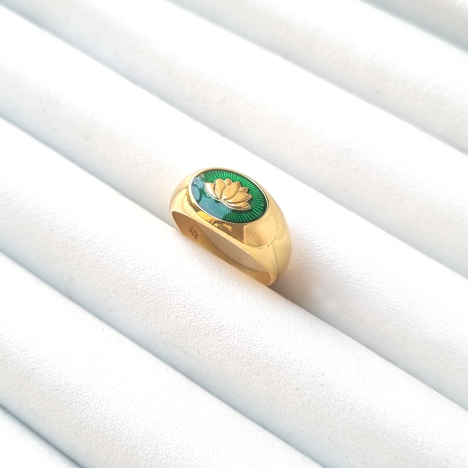 Mühür Mineli Altın Kaplama Yüzük