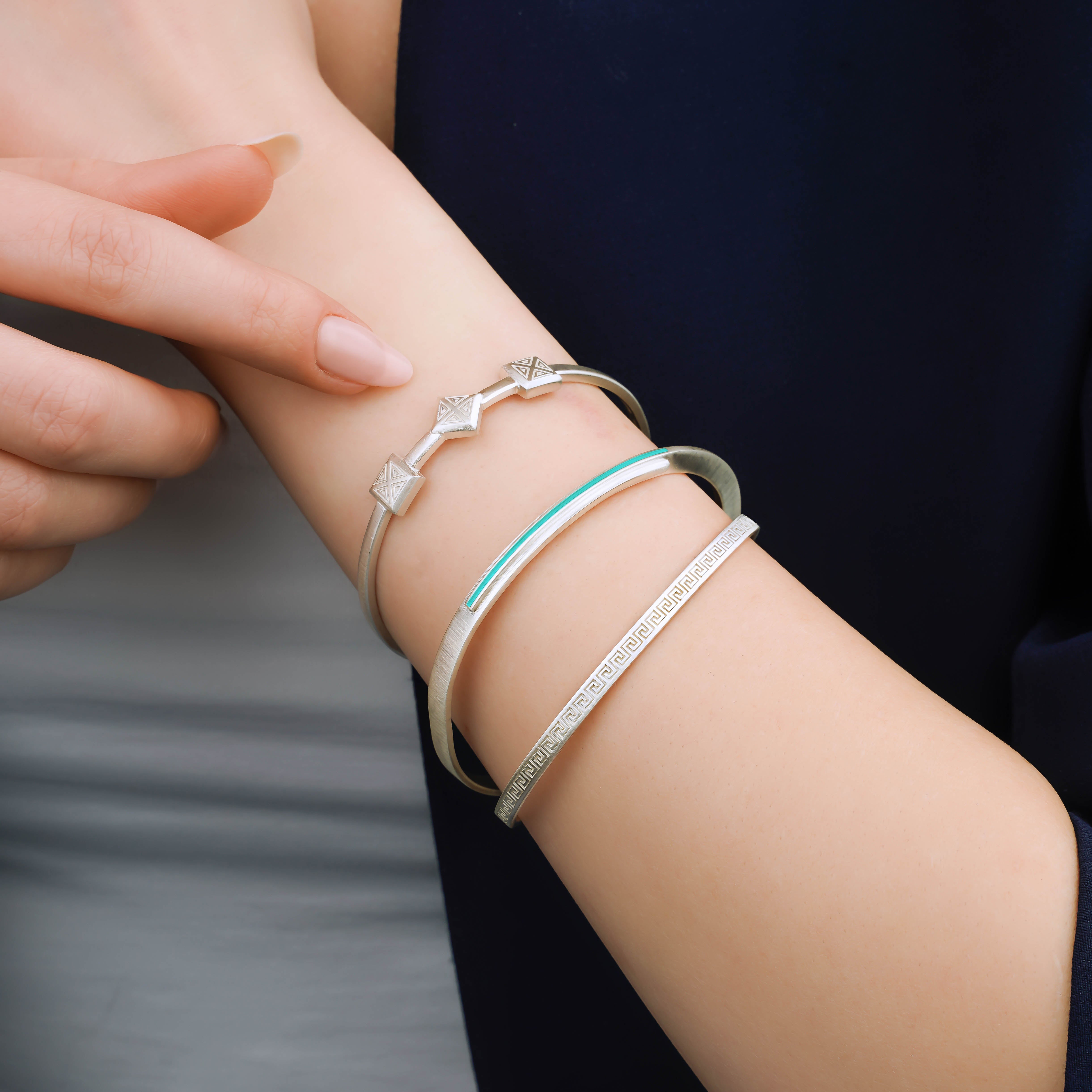 Line Yeşil Mineli Okside Bileklik