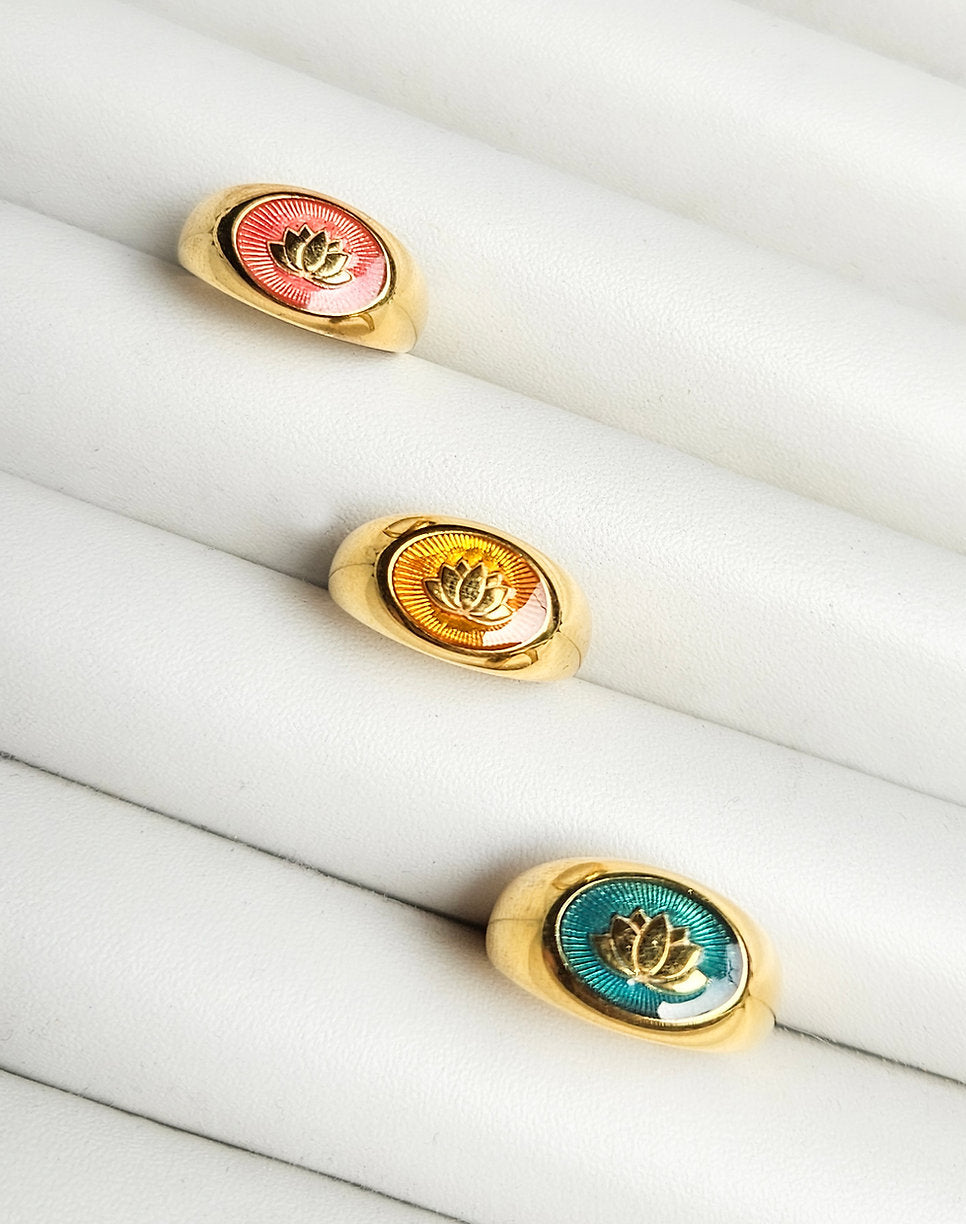 Mühür Mineli Altın Kaplama Yüzük