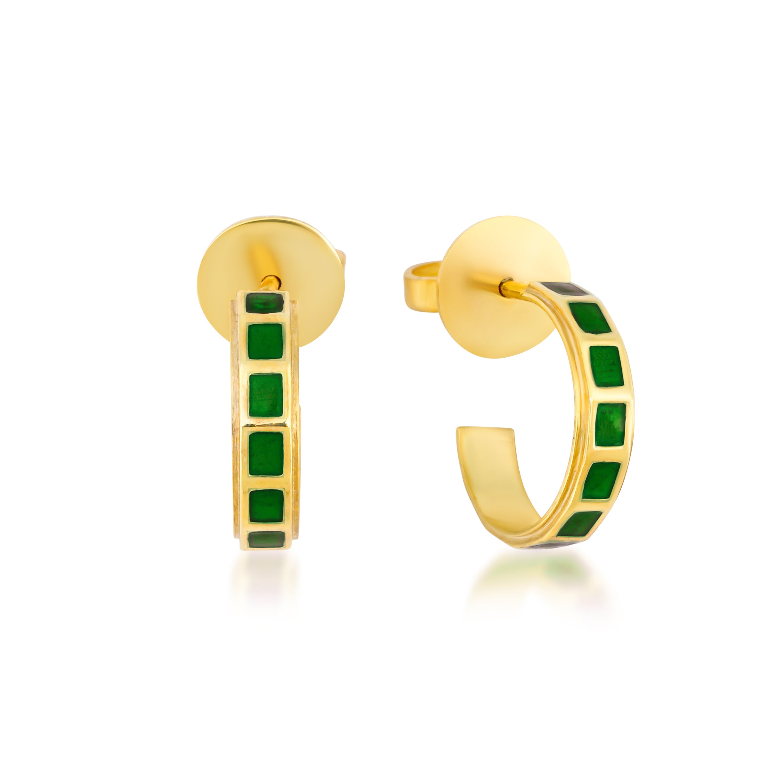 Love Yeşil Mineli Altın Kaplama Küpe