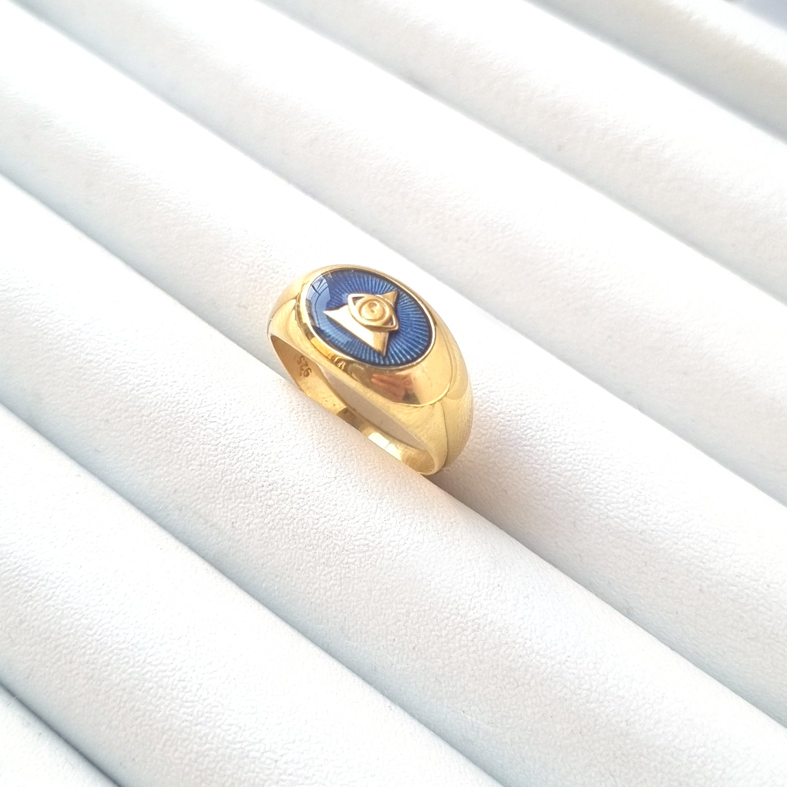 Mühür Mineli Altın Kaplama Yüzük