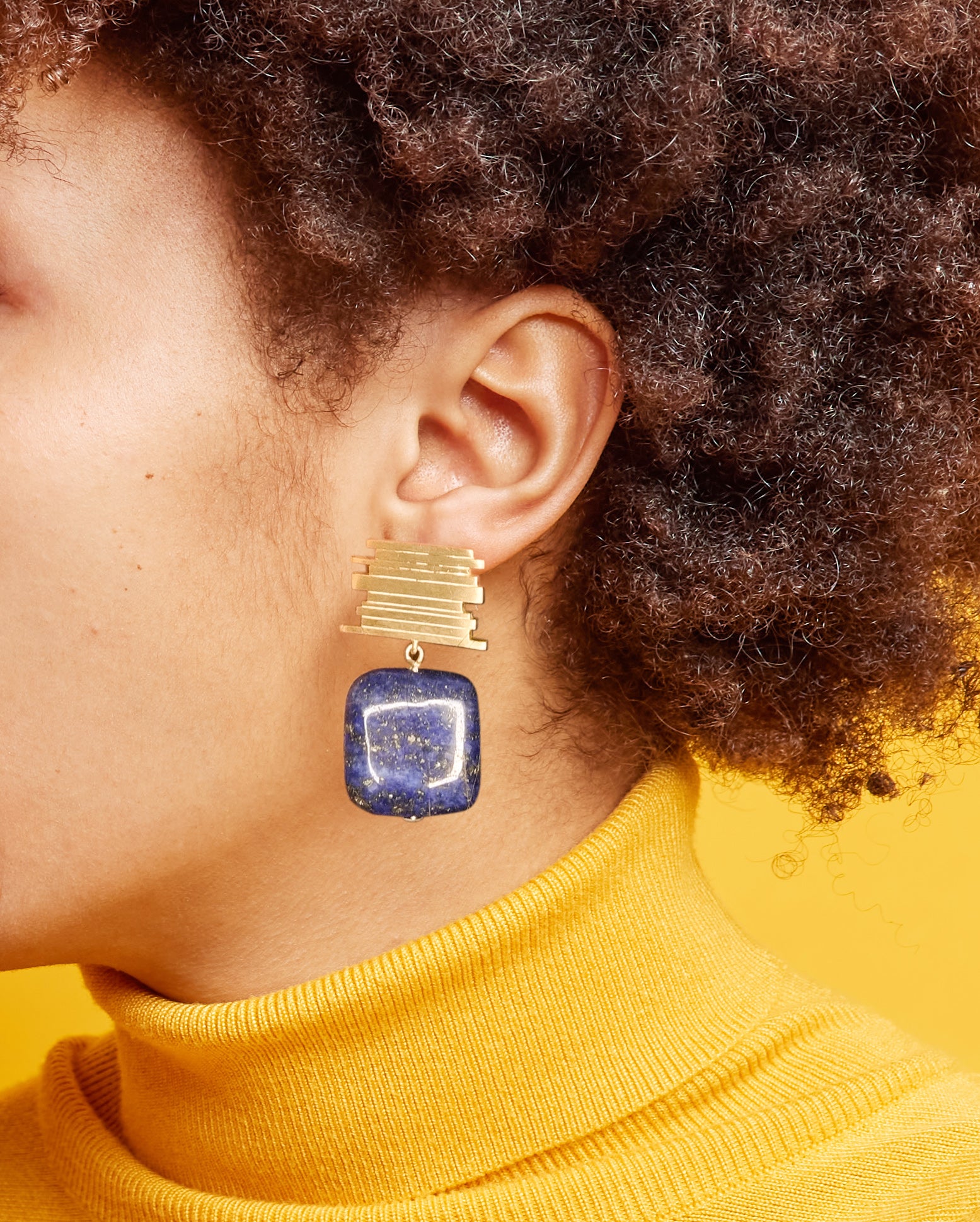 Trave Lapis Altın Kaplama Küpe