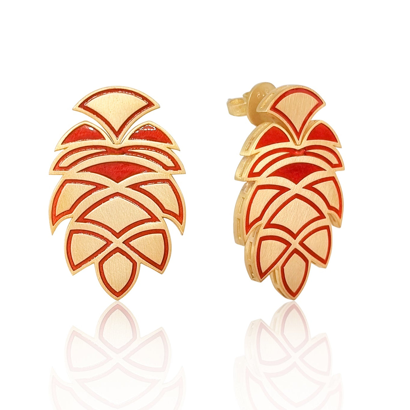 Pinecone Kırmızı Küpe